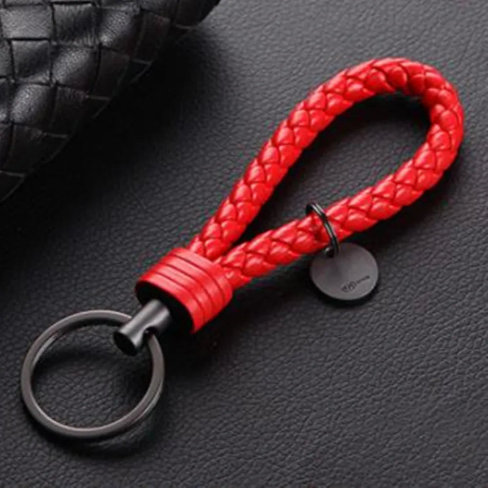 MGS PU Leather Braided Woven Rope EDC Keychain - Man Gifts Shop