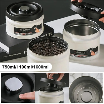 Stainless Steel Vacuum Sealed Coffee Canister – Airtight Food Storage