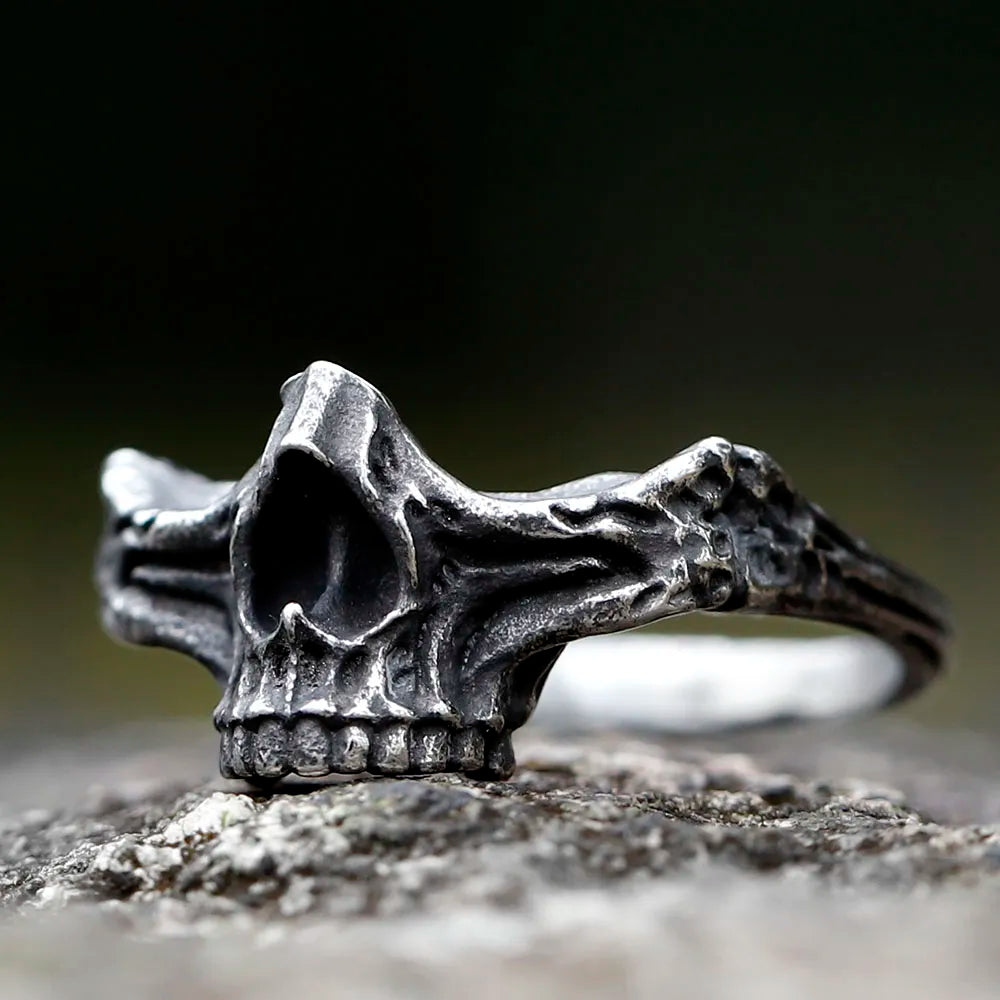 MGS Vintage Gothic Steel Skull Ring - Man Gifts Shop