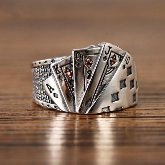 Playing Card Crystal Finger Ring - Man Gifts Shop