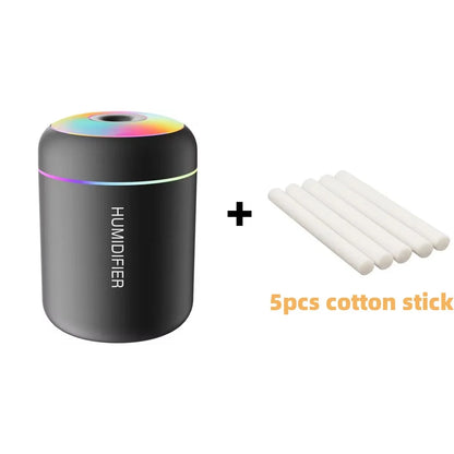 Mini 180ML USB Air Humidifier – Quiet Mist Diffuser with LED Lights