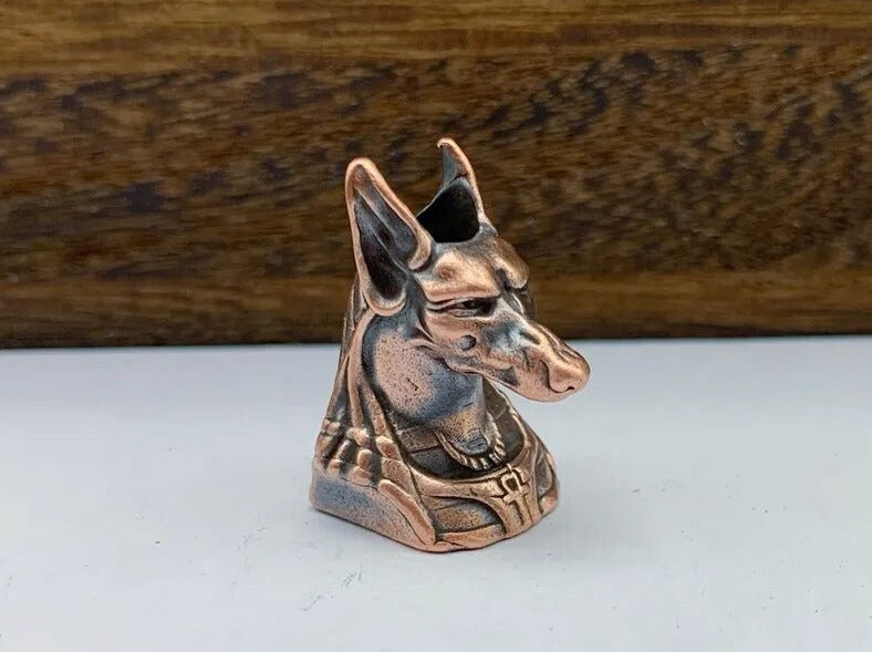 Ancient Egypt Death God Anubis Jackal Head Brass EDC Knife Beads DIY Paracord Woven Lanyard Pendants Jewelry Outdoor Accessories - Man Gifts Shop