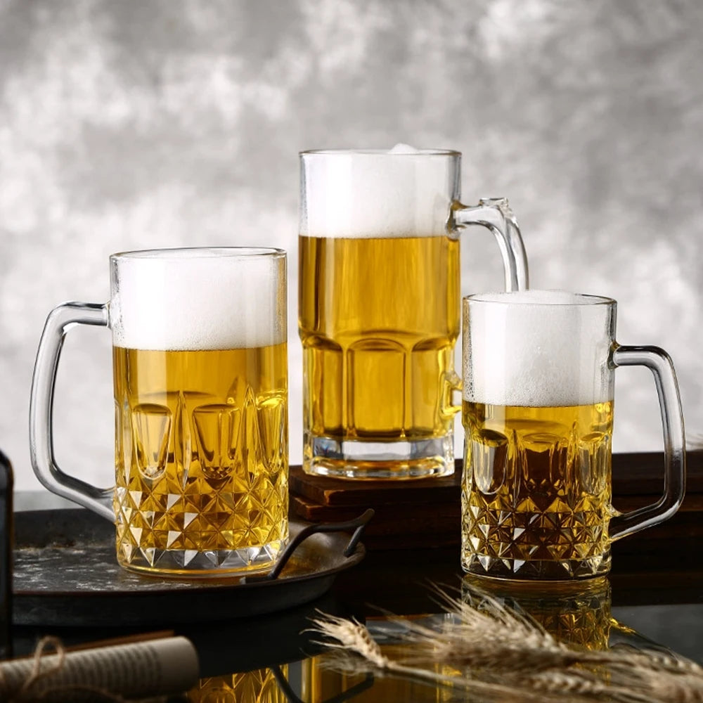 20 - 40oz (600-1200ML) Thick Glass High-capacity Transparent Beer Mug