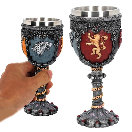 Game of Cheers: Mini Iron Throne Tankard Sword Wine / Beer Glass | Stainless Steel & Resin Goblet - Perfect Fan Gift