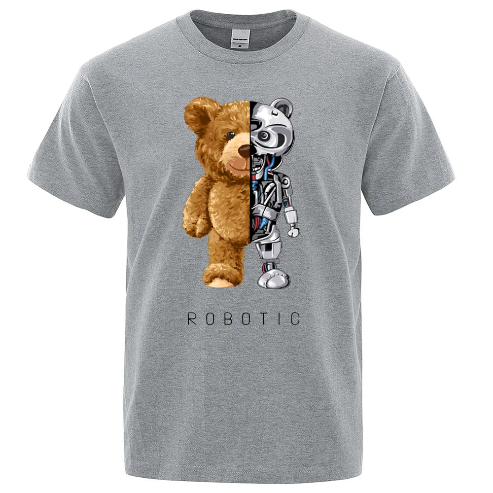 Embrace Quirky Coolness with our Funny Teddy Bear Robot T-Shirt – Your Go-To Summer Statement - Man Gifts Shop