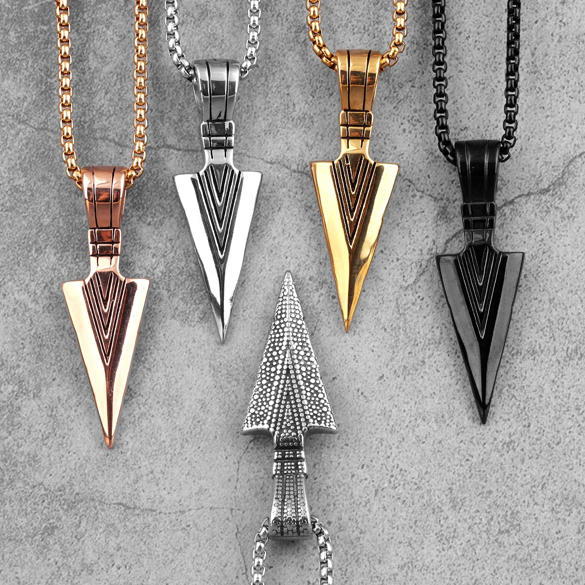 Forge Your Legacy: Spartan Spearhead Long Necklace for Men