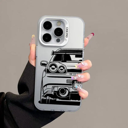 JDM Dream Car Matte Silicone Case for iPhone 16 Pro, 15 Pro Max, 14, 14 Pro, 14 Pro Max, 16 Plus, XS – Style Meets Street Performance