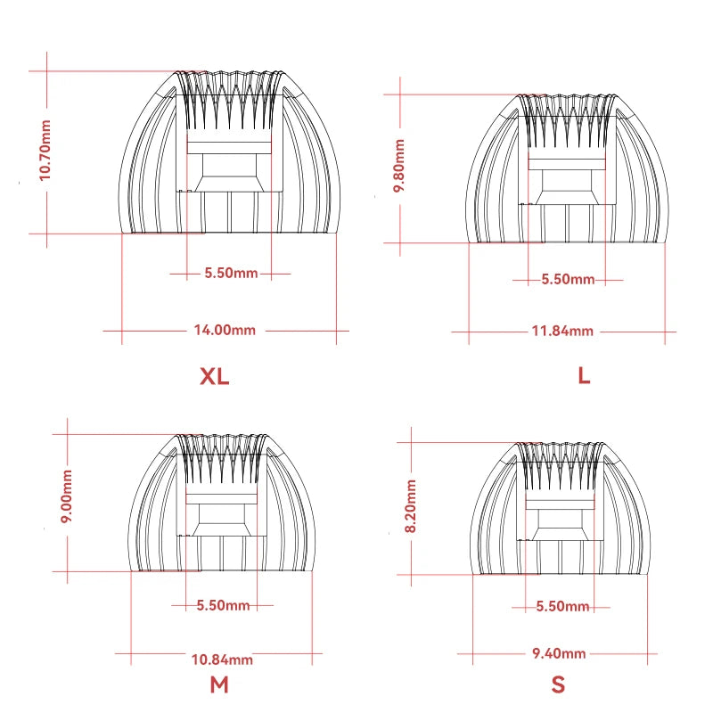 MOONDROP Spring Tips Acoustic waveguide + Double Support Structure Silicone Earphone Ear-Tips MoonDrop Kato(3 pairs)