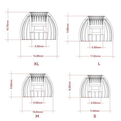 MOONDROP Spring Tips Acoustic waveguide + Double Support Structure Silicone Earphone Ear-Tips MoonDrop Kato(3 pairs)