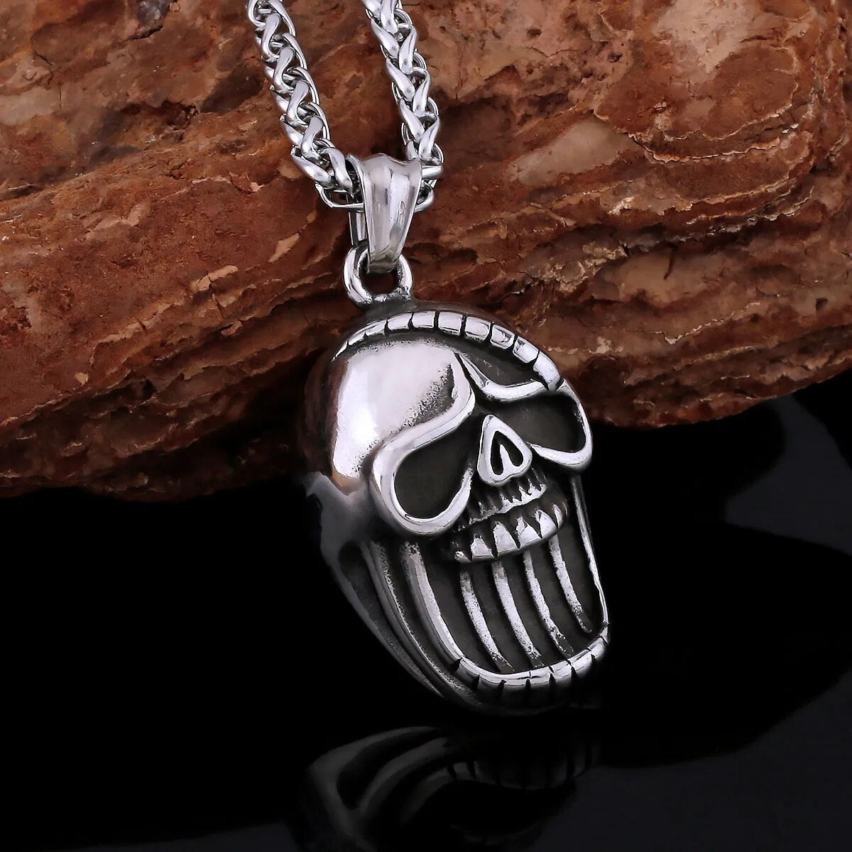 MGS Creative 316L Stainless Steel Ghost Skull Necklace - Man Gifts Shop