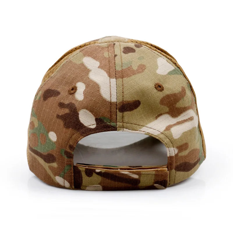 Stay Cool and Camouflaged with our MGS Military Skull Baseball Mesh Cap - Man Gifts Shop