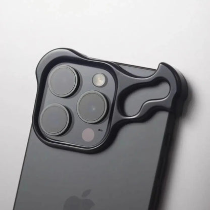 Luxury Irregular Aluminum Alloy Bumper Phone Case For iPhone 12-16 Pro Max and Pro Plus (Colors: Blue, Red, Gun)