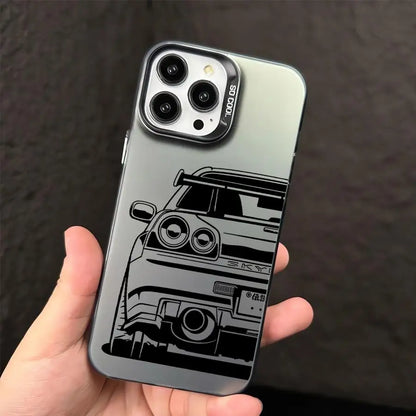 JDM Dream Car Matte Silicone Case for iPhone 16 Pro, 15 Pro Max, 14, 14 Pro, 14 Pro Max, 16 Plus, XS – Style Meets Street Performance
