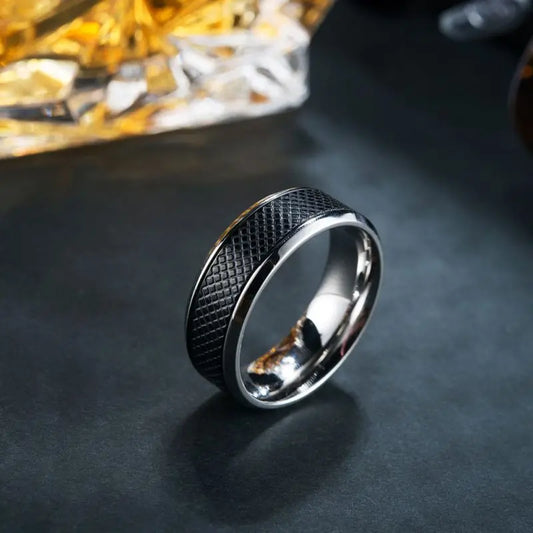 MGS High-Quality Stainless Steel Men Rings Western Titanium Steel