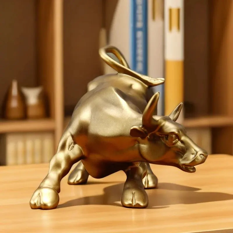 Wall Street Bull Market Resin Ornaments Feng Shui Fortune Statue