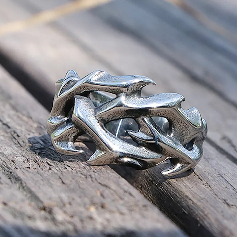 Vintage Hollow Out Design Crown of Thorns Ring - Man Gifts Shop