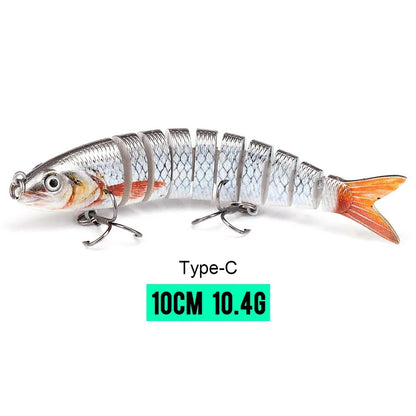 MGS 10/14cm Sinking Wobblers Fishing Lures Jointed Crankbait Swimbait 8 Segment Hard Artificial Bait For Fishing Tackle Lure - Man Gifts Shop