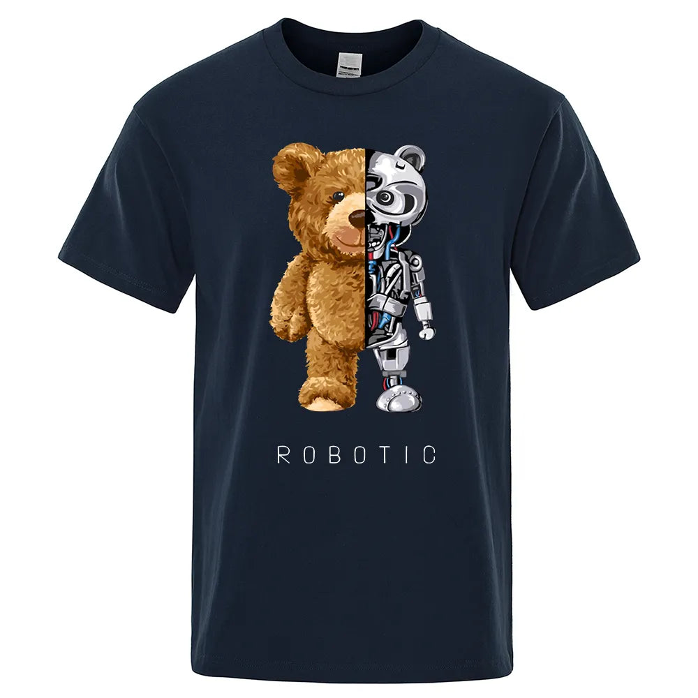 Embrace Quirky Coolness with our Funny Teddy Bear Robot T-Shirt – Your Go-To Summer Statement - Man Gifts Shop