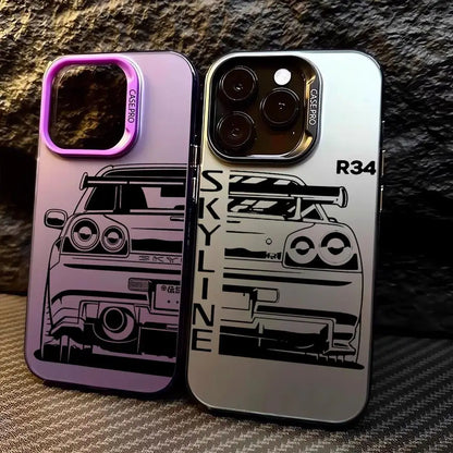 JDM Dream Car Matte Silicone Case for iPhone 16 Pro, 15 Pro Max, 14, 14 Pro, 14 Pro Max, 16 Plus, XS – Style Meets Street Performance