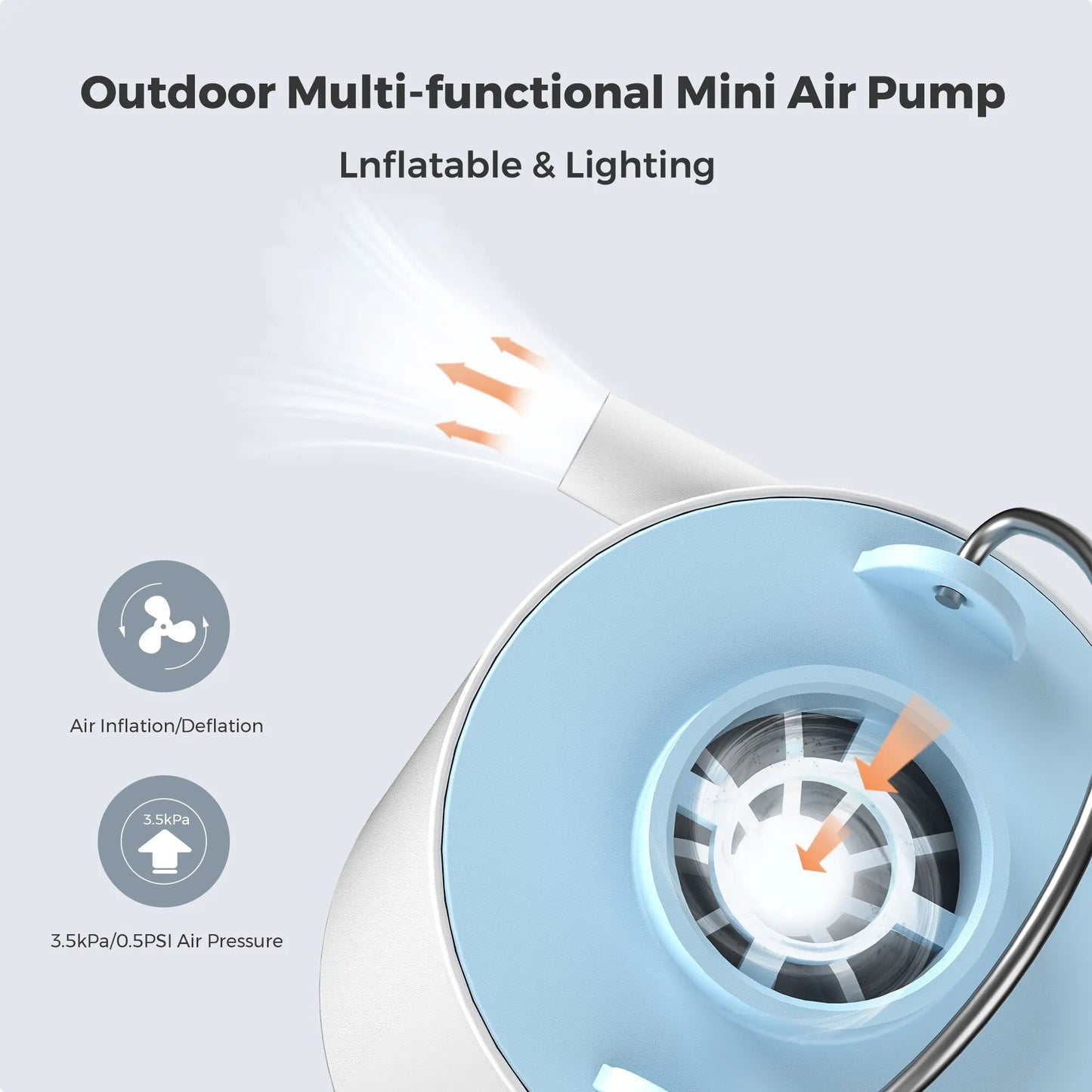 [Original] FLEXTAILGEAR Tiny Pump X Portable Air Pump Camping Equip Outdoor Gadgets Rechargeable for Hiking/Float/Lighting