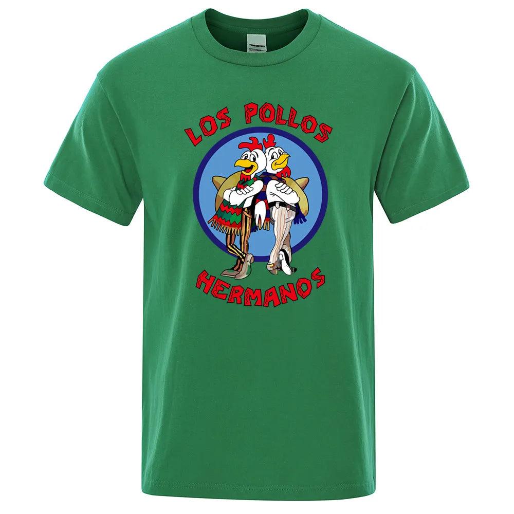 LOS POLLOS Hermanos Funny Printed T-Shirt Cotton - Man Gifts Shop