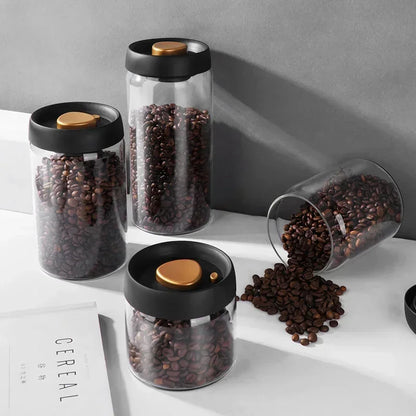 Vacuum Sealed Glass Coffee Canister – Airtight Moisture-Proof Jar
