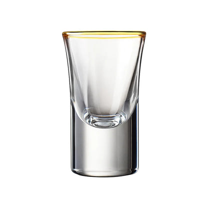 6-Piece Gold Rim Shot Glass Set – Elegant Glass Cups for Spirits & Baijiu