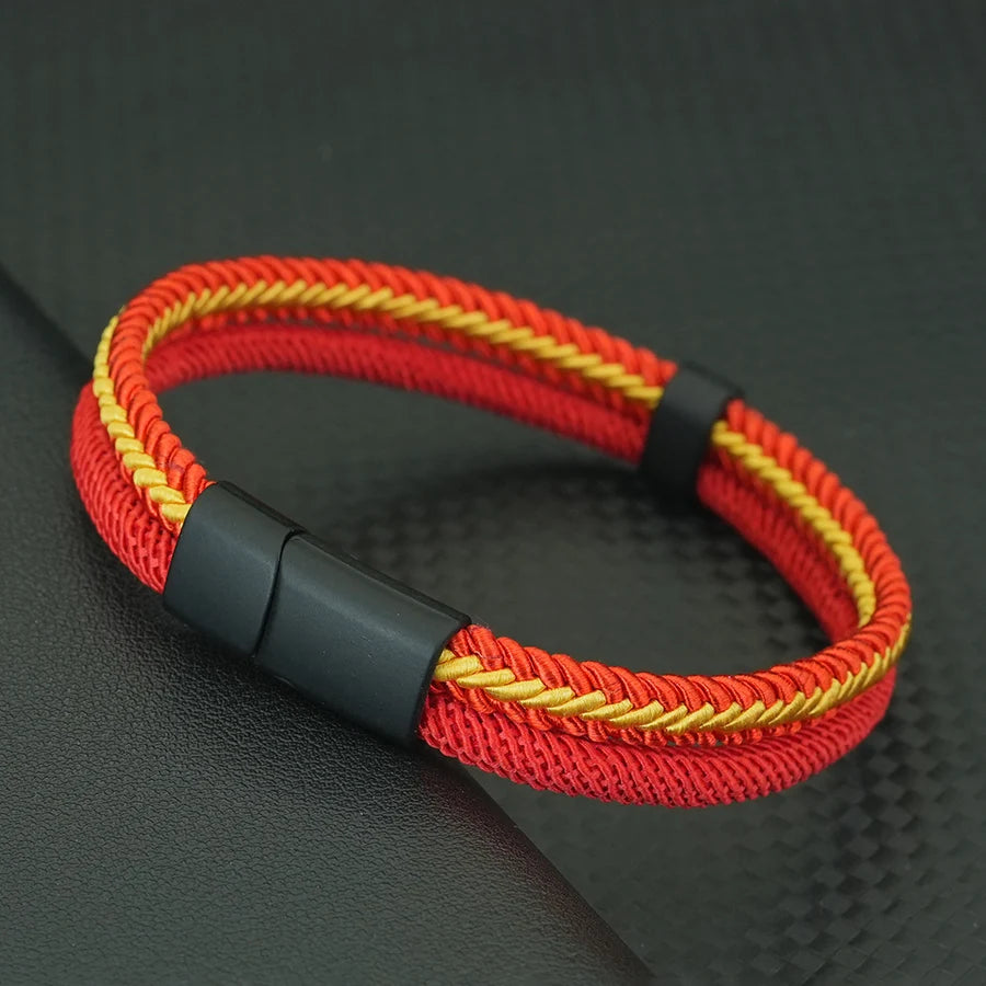 Handmade Rope Bracelet for Man – Dark Blue Woven Gift for Him