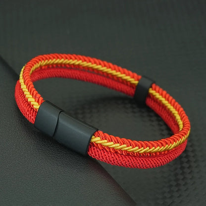 Handmade Rope Bracelet for Man – Dark Blue Woven Gift for Him