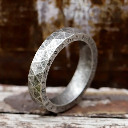 MGS Stainless Steel Viking Rune Ring: Symbolic Wedding Band - Man Gifts Shop