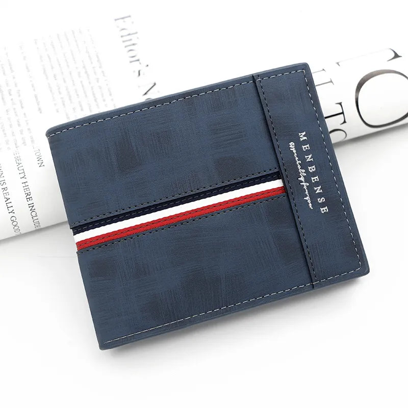 Short Slim Men Wallet Card Holder Luxury PU Leather High Quality - Man Gifts Shop