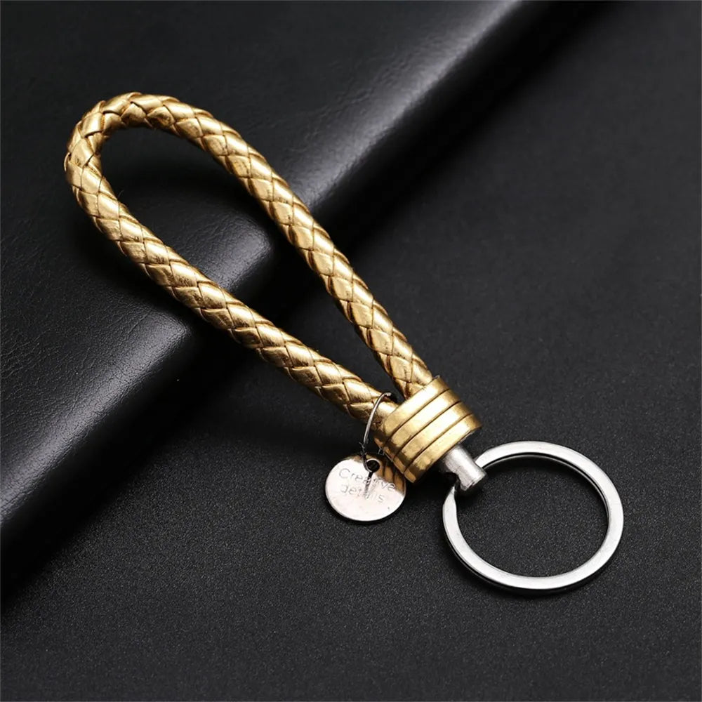 MGS PU Leather Braided Woven Rope EDC Keychain - Man Gifts Shop