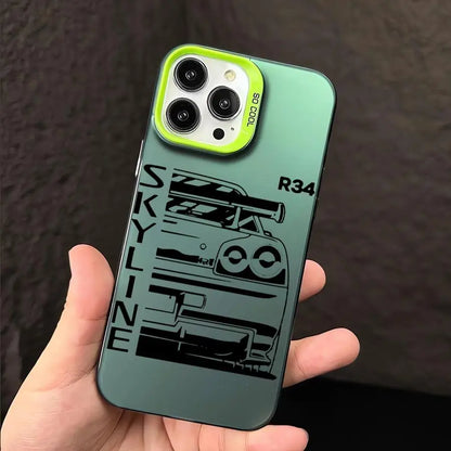 JDM Dream Car Matte Silicone Case for iPhone 16 Pro, 15 Pro Max, 14, 14 Pro, 14 Pro Max, 16 Plus, XS – Style Meets Street Performance