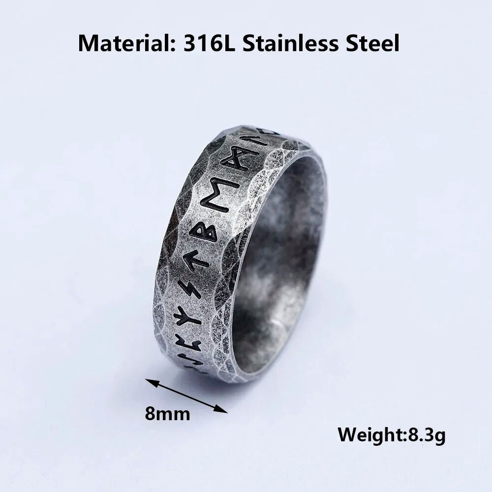 Men's 316L Stainless-Steel Retro Odin Viking Ring - Man Gifts Shop