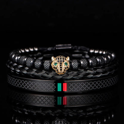 MGS Luxury Handmade Pave CZ Leopard Bracelet in Stainless Steel - Man Gifts Shop