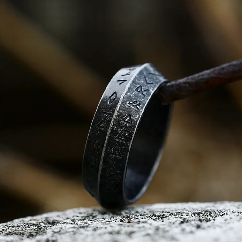 Viking Norse Futhark Runes Ring - Man Gifts Shop