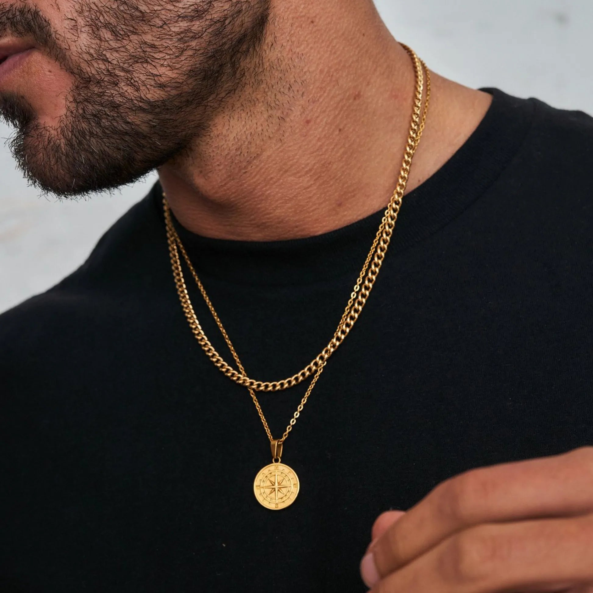 Discover Our MGS Stylish Layered Compass Necklaces for Men - Man Gifts Shop