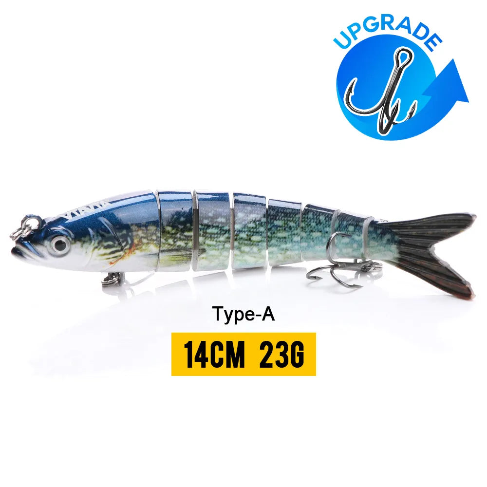 MGS 10/14cm Sinking Wobblers Fishing Lures Jointed Crankbait Swimbait 8 Segment Hard Artificial Bait For Fishing Tackle Lure - Man Gifts Shop