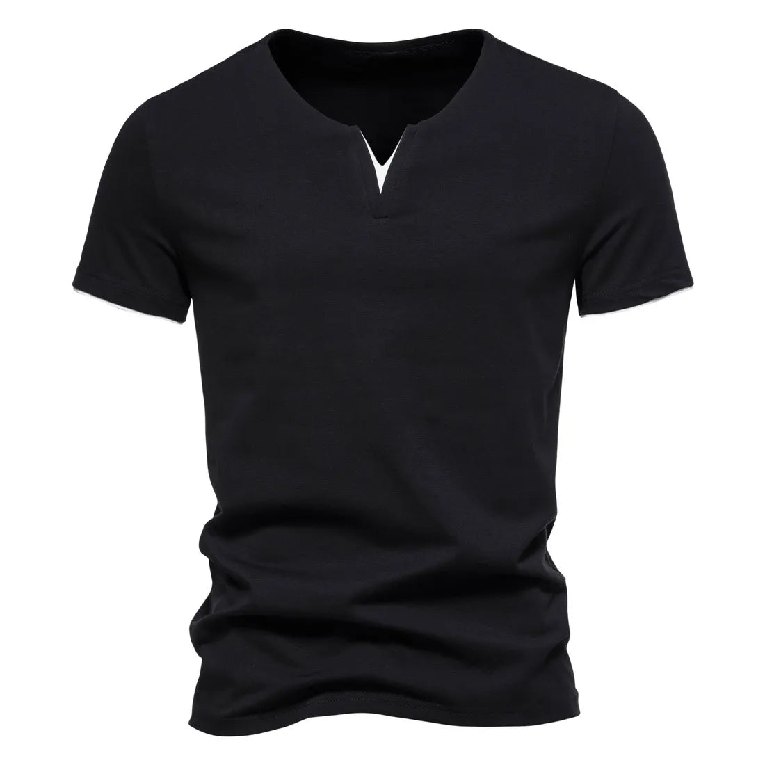 MGS Elevate Your Summer Style with Men's Slim Fit Henley V-Neck Tees - Man Gifts Shop