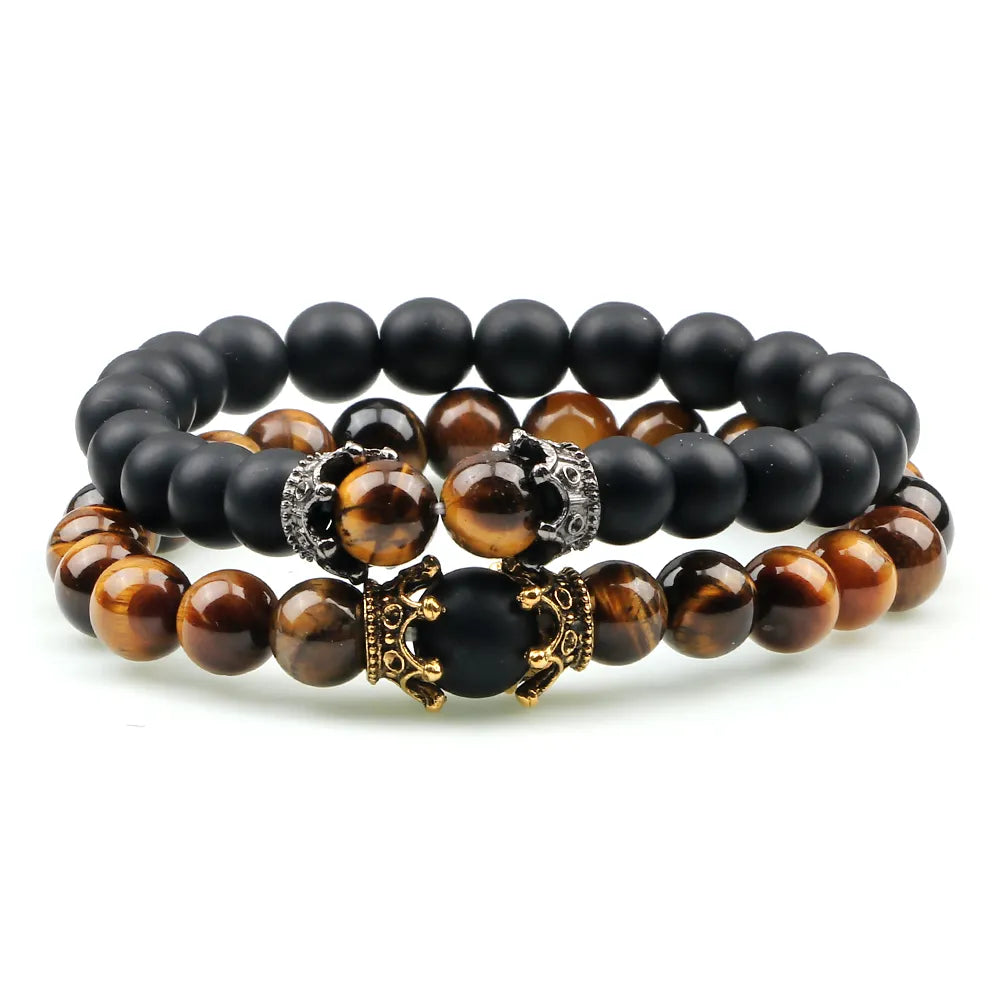 MGS Black Lava Stone Beads Charm Bracelet - Man Gifts Shop