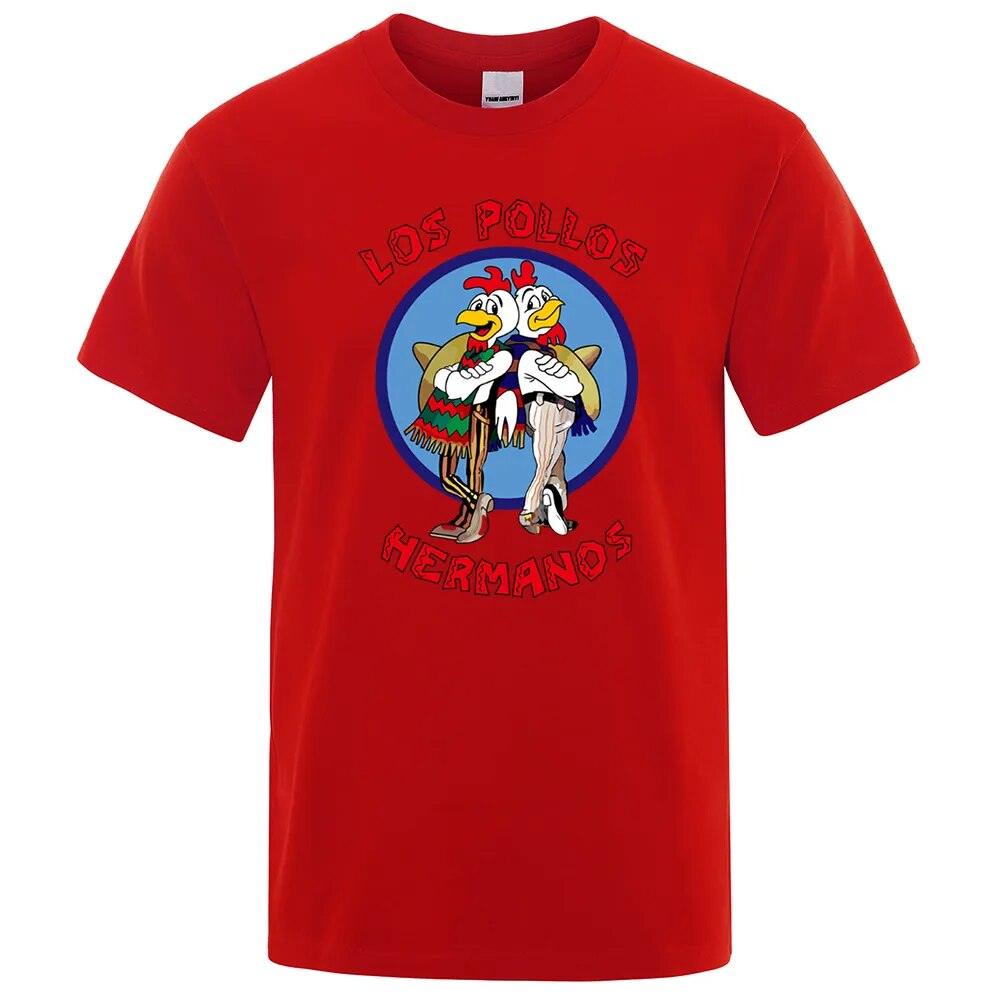 LOS POLLOS Hermanos Funny Printed T-Shirt Cotton - Man Gifts Shop