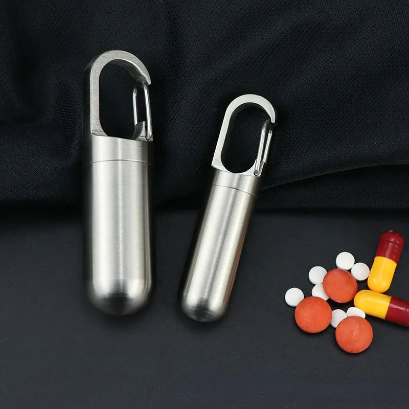 MGS Compact Stainless Steel Pill Container with Waterproof Sealed Capsule - Man Gifts Shop