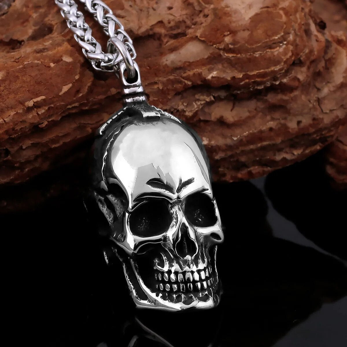 MGS Creative 316L Stainless Steel Ghost Skull Necklace - Man Gifts Shop