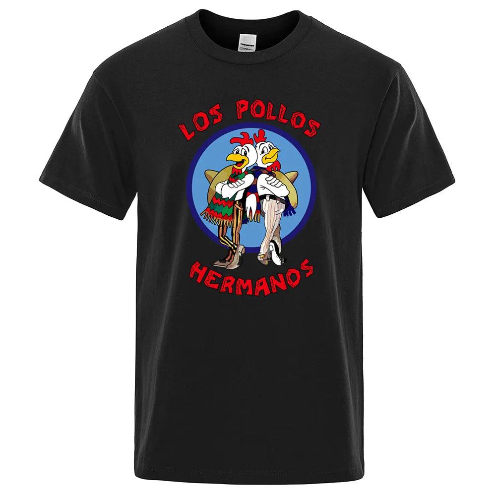 LOS POLLOS Hermanos Funny Printed T-Shirt Cotton - Man Gifts Shop