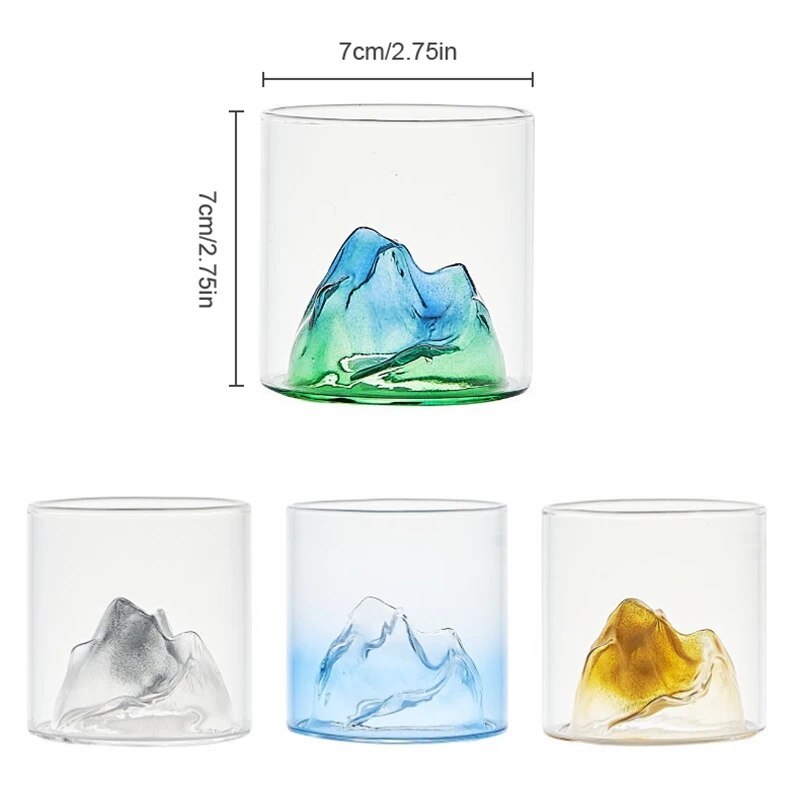 MGS Japanese Whisky Glass Cup 3D Mountain Water Glass - Man Gifts Shop