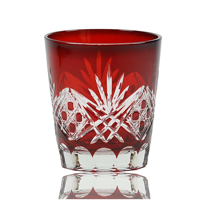 Discover Timeless Elegance with the Red Edo Crystal Whisky Glass