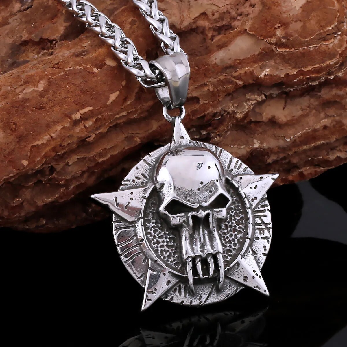 MGS Creative 316L Stainless Steel Ghost Skull Necklace - Man Gifts Shop