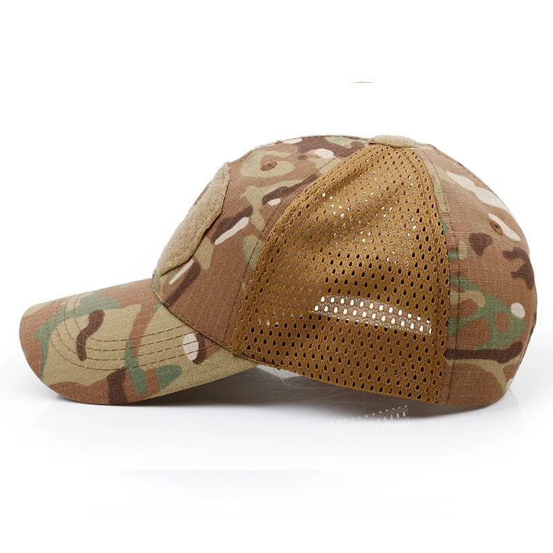 Stay Cool and Camouflaged with our MGS Military Skull Baseball Mesh Cap - Man Gifts Shop