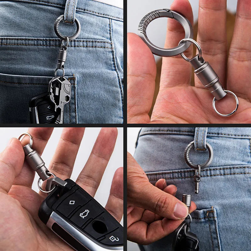 Titanium Rotate Buckle Multifunctional EDC Keyring - Man Gifts Shop