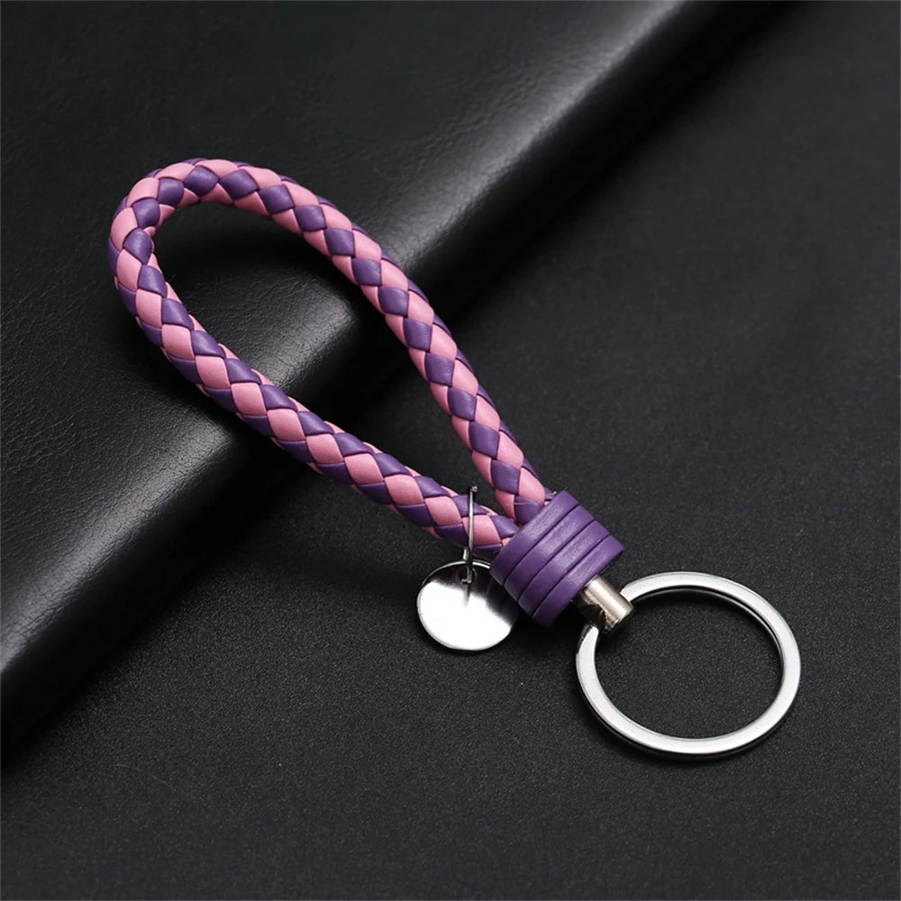 MGS PU Leather Braided Woven Rope EDC Keychain - Man Gifts Shop